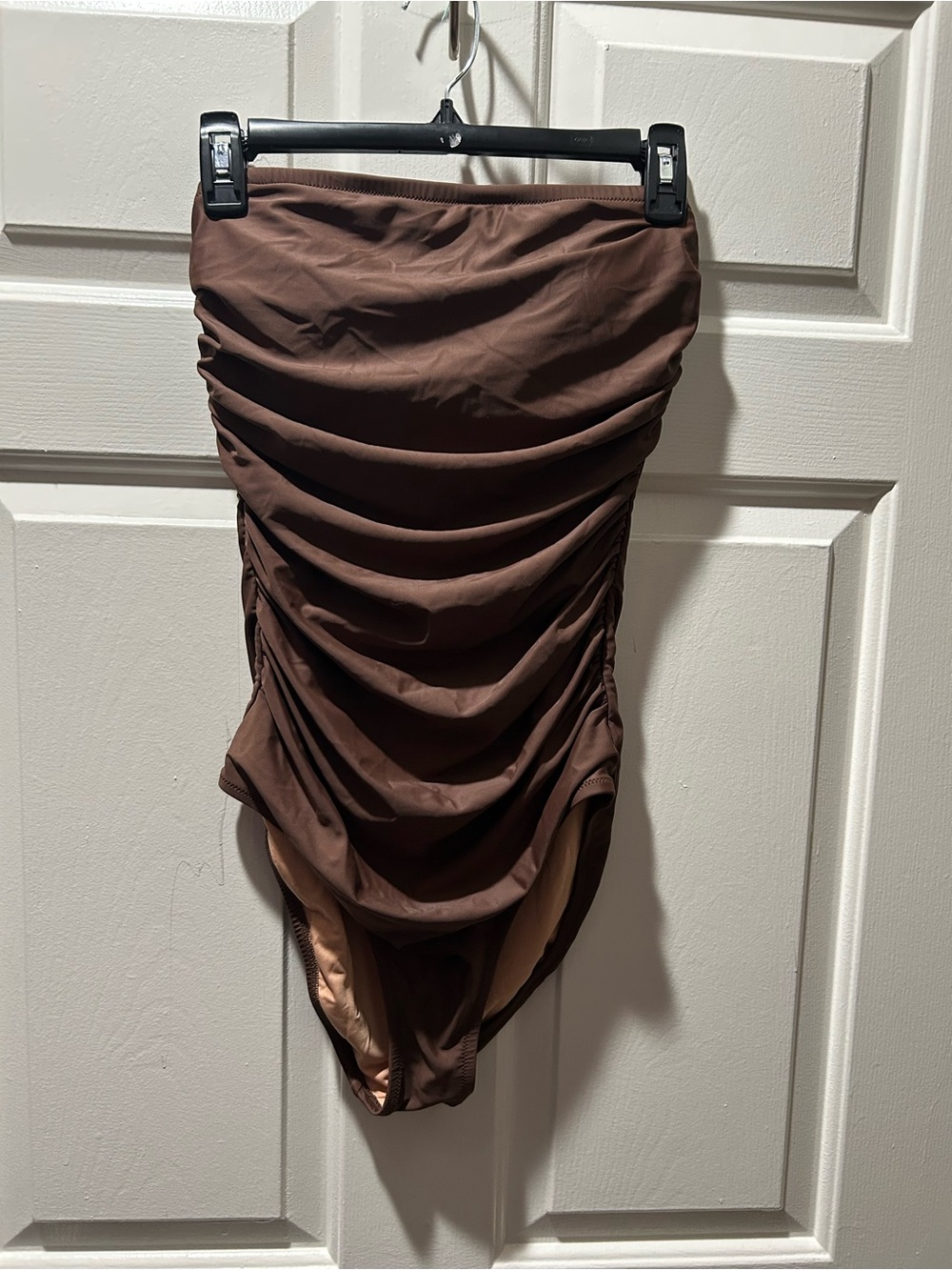 J.Crew Gemma Ruched Bandeau One-Piece Swimsuit in Brown Size 8